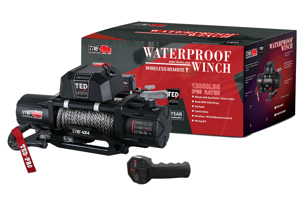 TRE TED 12000LBS Synthetic Rope Winch – EZ Outdoors