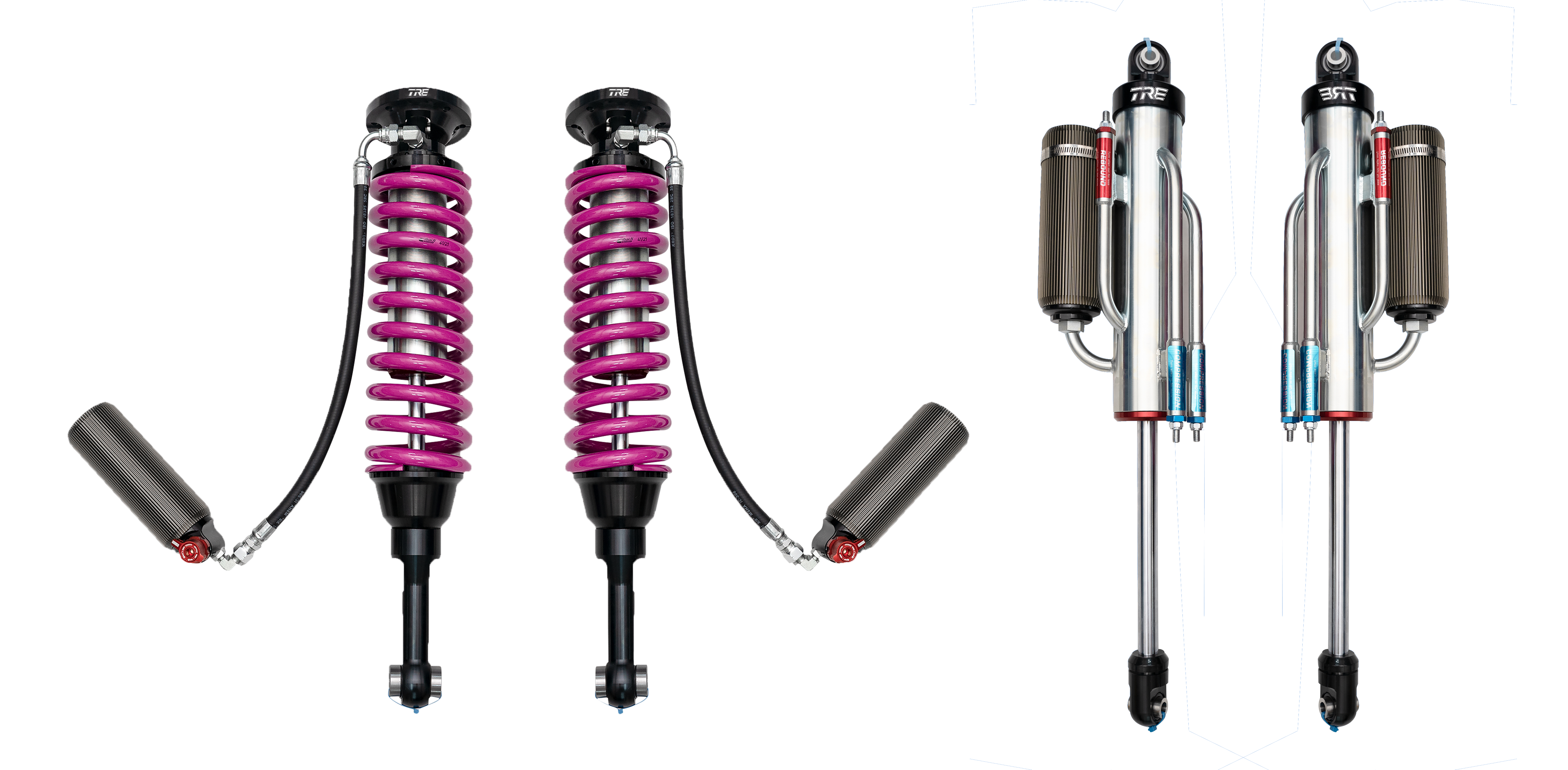 TRE4x4 -Rear External bypass shock-2.5 in. FORD F150 raptor 3.5TT Yr: 2017-2020