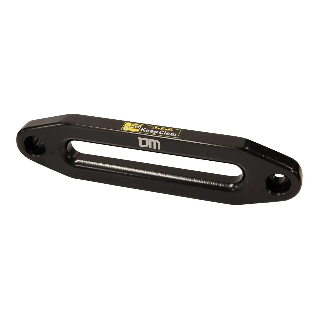 Black winch fairlead with 'JIM' branding on a white background