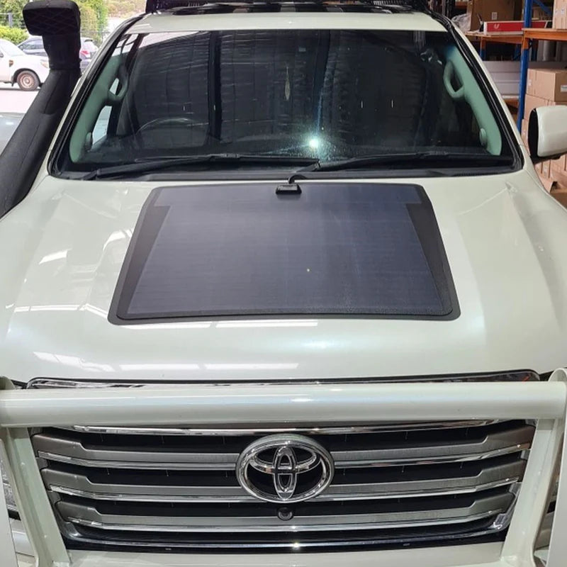 hood-mounted solar panel